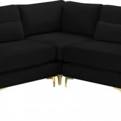 Meridian Furniture Julia 5 Piece Velvet Modular Sectional Living Room