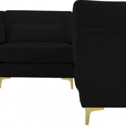 Meridian Furniture Julia 5 Piece Velvet Modular Sectional Living Room