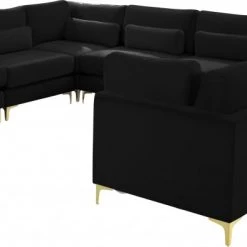 Meridian Furniture Living Room Julia 8 Piece Velvet Modular Sectional