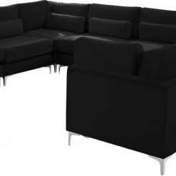 Meridian Furniture Living Room Julia 8 Piece Velvet Modular Sectional