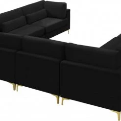 Meridian Furniture Living Room Julia 8 Piece Velvet Modular Sectional