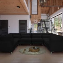 Meridian Furniture Living Room Julia 8 Piece Velvet Modular Sectional