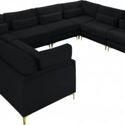 Meridian Furniture Living Room Julia 8 Piece Velvet Modular Sectional