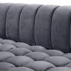 Meridian Furniture Gwen Velvet 3 Piece Sectional Living Room