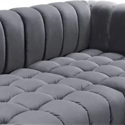 Meridian Furniture Gwen Velvet 3 Piece Sectional Living Room