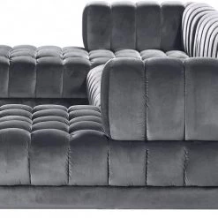 Meridian Furniture Gwen Velvet 3 Piece Sectional Living Room