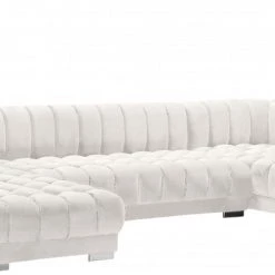 Meridian Furniture Gwen Velvet 3 Piece Sectional Living Room