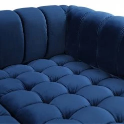 Meridian Furniture Gwen Velvet 3 Piece Sectional Living Room