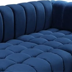 Meridian Furniture Gwen Velvet 3 Piece Sectional Living Room