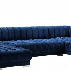 Meridian Furniture Gwen Velvet 3 Piece Sectional Living Room