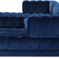 Meridian Furniture Gwen Velvet 3 Piece Sectional Living Room