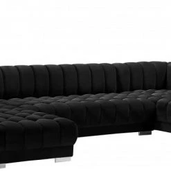 Meridian Furniture Gwen Velvet 3 Piece Sectional Living Room