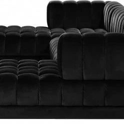 Meridian Furniture Gwen Velvet 3 Piece Sectional Living Room