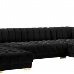 Meridian Furniture Gwen Velvet 3 Piece Sectional Living Room