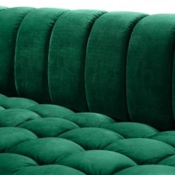 Meridian Furniture Gwen Velvet 3 Piece Sectional Living Room