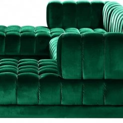 Meridian Furniture Gwen Velvet 3 Piece Sectional Living Room