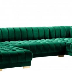 Meridian Furniture Gwen Velvet 3 Piece Sectional Living Room