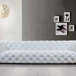 VIG Divani Casa Dexter - Transitional White Full Italian Leather Sofa