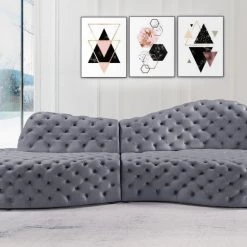 Meridian Furniture Living Room Royal Velvet 2 Piece Sectional