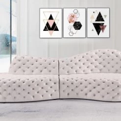 Meridian Furniture Living Room Royal Velvet 2 Piece Sectional