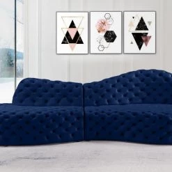 Meridian Furniture Living Room Royal Velvet 2 Piece Sectional