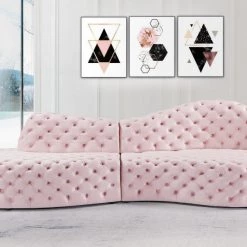 Meridian Furniture Living Room Royal Velvet 2 Piece Sectional