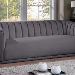 Meridian Furniture Dixie Velvet Sofa Living Room