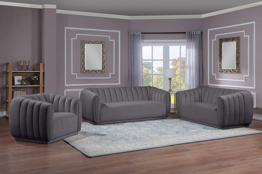 Meridian Furniture Dixie Velvet Sofa Living Room