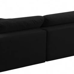 Meridian Furniture Cozy 4 Piece Velvet Modular Overstuffed Reversible Sectional Living Room