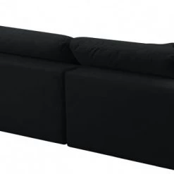 Meridian Furniture Cozy 4 Piece Velvet Modular Overstuffed Reversible Sectional Living Room