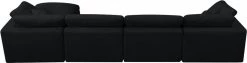 Meridian Furniture Cozy 5 Piece Velvet Modular Overstuffed Reversible Sectional