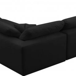 Meridian Furniture Cozy 5 Piece Velvet Modular Overstuffed Reversible Sectional