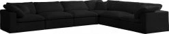 Meridian Furniture Cozy 6 Piece Velvet Modular Overstuffed Reversible Sectional