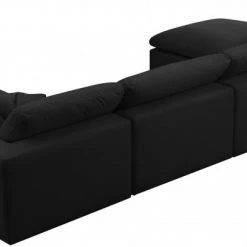 Meridian Furniture Cozy 6 Piece Velvet Modular Overstuffed Reversible Sectional