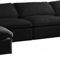 Meridian Furniture Cozy 6 Piece Velvet Modular Overstuffed Reversible Sectional