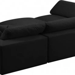 Meridian Furniture Living Room Cozy 6 Piece Velvet Modular Overstuffed Reversible Sectional