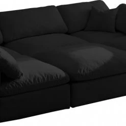 Meridian Furniture Living Room Cozy 6 Piece Velvet Modular Overstuffed Reversible Sectional