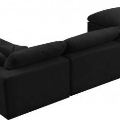 Meridian Furniture Cozy 7 Piece Velvet Modular Overstuffed Reversible Sectional Living Room