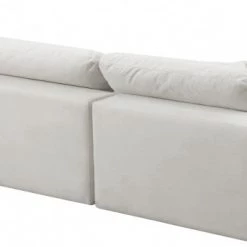 Meridian Furniture Cozy 4 Piece Velvet Modular Overstuffed Reversible Sectional Living Room