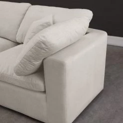 Meridian Furniture Cozy 4 Piece Velvet Modular Overstuffed Reversible Sectional Living Room