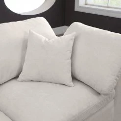 Meridian Furniture Cozy 4 Piece Velvet Modular Overstuffed Reversible Sectional Living Room