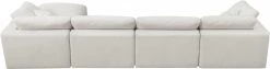 Meridian Furniture Cozy 5 Piece Velvet Modular Overstuffed Reversible Sectional