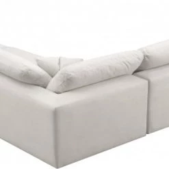 Meridian Furniture Cozy 5 Piece Velvet Modular Overstuffed Reversible Sectional Living Room