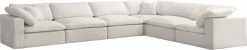 Meridian Furniture Cozy 6 Piece Velvet Modular Overstuffed Reversible Sectional