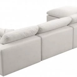 Meridian Furniture Cozy 6 Piece Velvet Modular Overstuffed Reversible Sectional