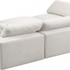 Meridian Furniture Living Room Cozy 6 Piece Velvet Modular Overstuffed Reversible Sectional