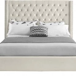 Meridian Furniture Aiden Velvet Bed Bedroom