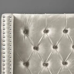 Meridian Furniture Aiden Velvet Bed Bedroom