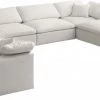 Meridian Furniture Living Room Cozy 8 Piece Velvet Modular Overstuffed Reversible Sectional