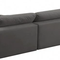 Meridian Furniture Cozy 4 Piece Velvet Modular Overstuffed Reversible Sectional Living Room